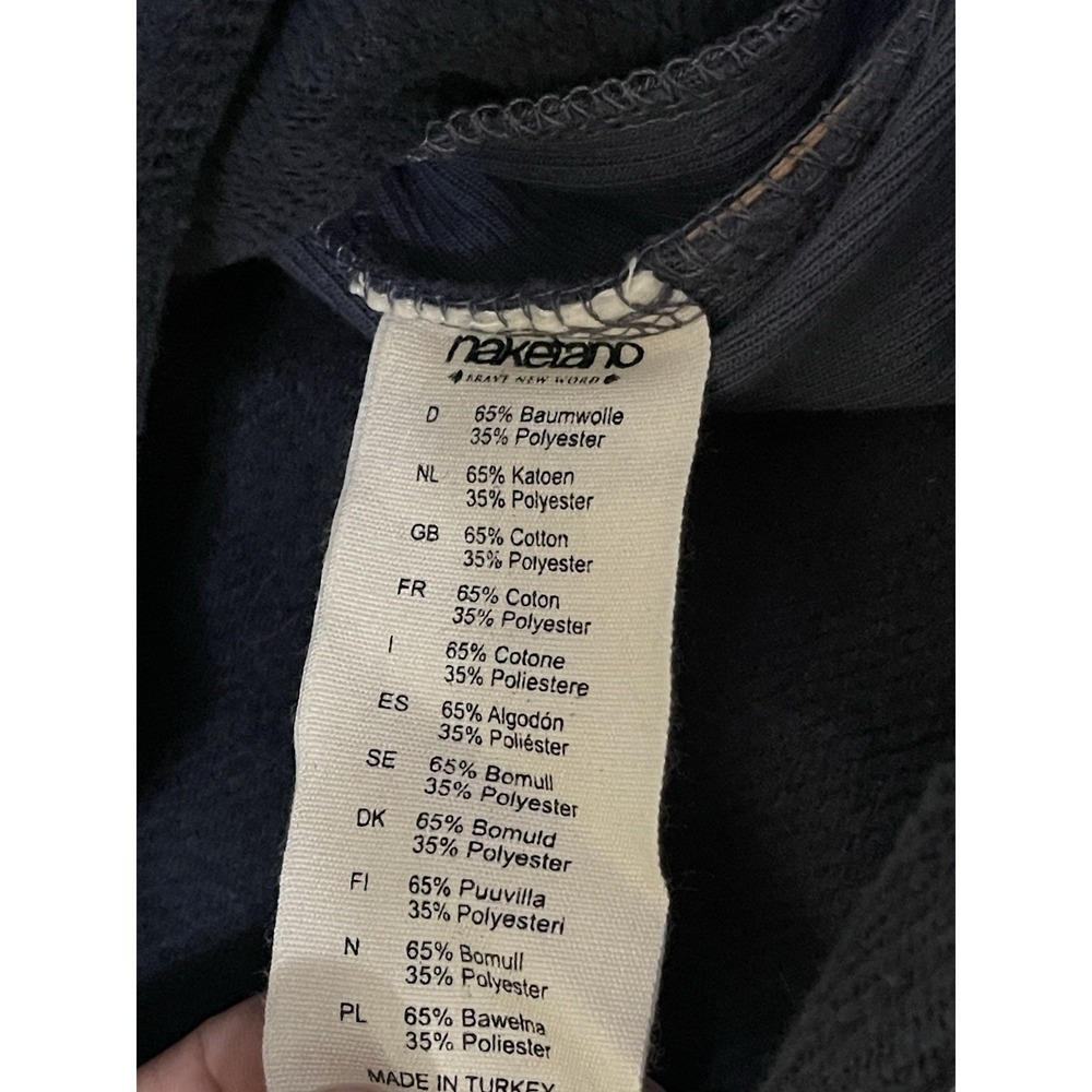 Naketano Women's Full Zip Blue Hoodie Poet's Choice Pockets Size M - Picture 6 of 10